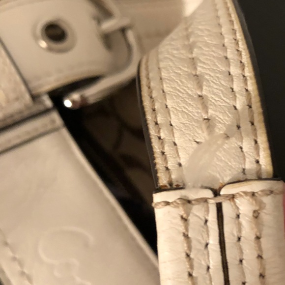 SOLD Coach tan and white purse - Picture 6 of 8